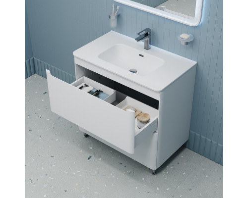 Тумба с умывальником, напольная, 80 см, белая, Эдифис (Edifice), IDDIS, EDI80WFi95K