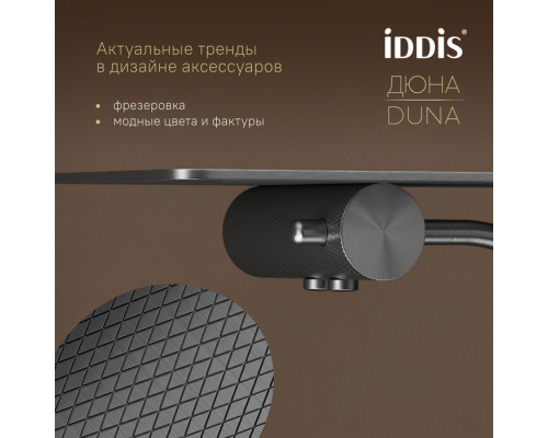 Бумагодержатель с полкой, нержавеющая сталь, Дюна (Duna), графит матовый, IDDIS, DUNGMC0i43