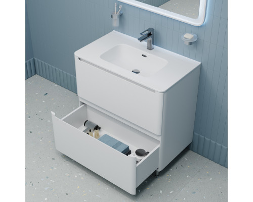 Тумба с умывальником, напольная, 80 см, белая, Эдифис (Edifice), IDDIS, EDI80WFi95K
