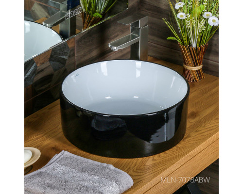 Раковина MELANA MLN-7078ABW (черно-белая)