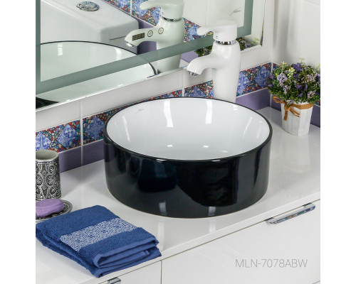 Раковина MELANA MLN-7078ABW (черно-белая)