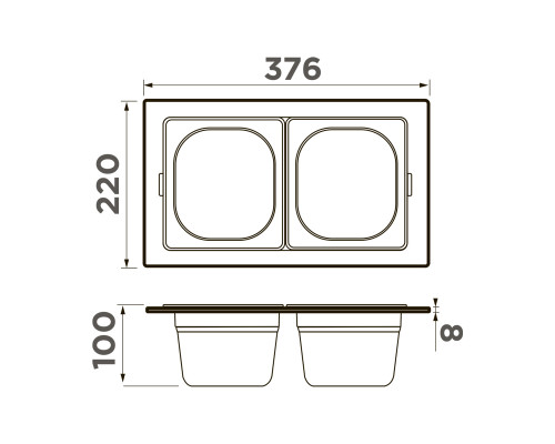 Контейнер Omoikiri DC-04-2-LG
