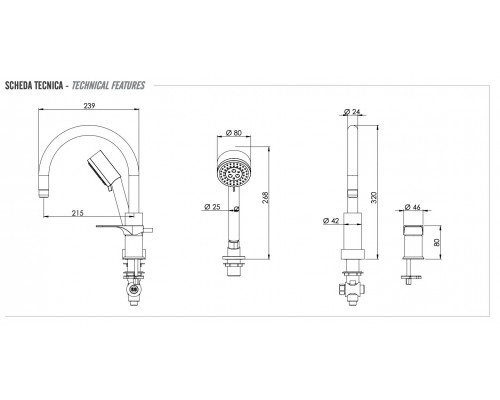 Смеситель для ванны Remer Class Line L07