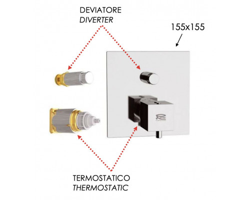 Смеситель термостатический для душа Remer Q-Elegance QT09KBBO, белый матовый