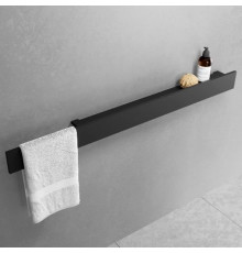 Полка с полотенцедержателем 120 см Novellini Frame R90AKFMMA3120-H, цвет Black Matt