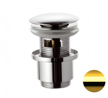 Донный клапан с переливом 1”1/4 Remer 905CC2114DO, золото глянцевое