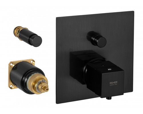 Смеситель термостатический для душа Remer Q-Elegance QT09KBCFP, черный брашированный хром
