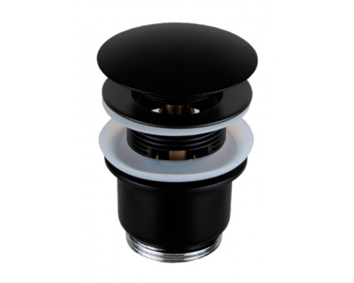 Донный клапан с переливом 1”1/4 Remer 905CC2114NO, черный матовый