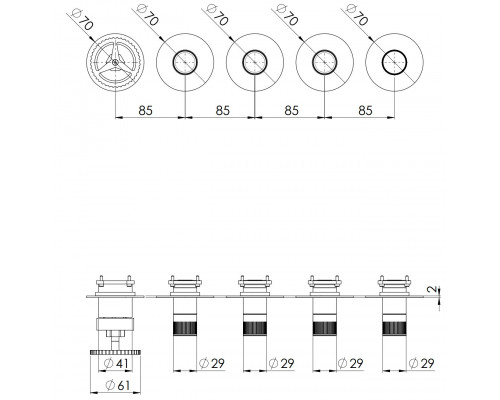 Смеситель для душа Remer Chrono CH98D4PWBBR, бронза масляная