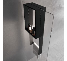 Полка с полотенцедержателем 35х90 см Novellini Frame R90AKFPSPO3590-H, цвет Black Matt