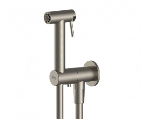 Гигиенический комплект с запорным вентилем Remer X Style INOX SS338M332ON, нержавеющая сталь