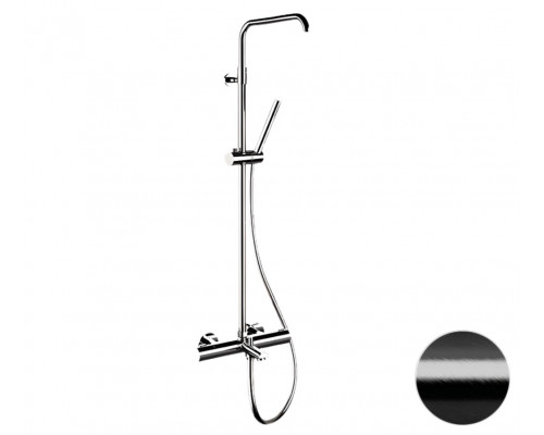 Душевая система термостатическая с изливом Remer Elegance EQ34A7MMSSOFCFP, черный брашированный хром