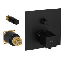 Смеситель термостатический для душа Remer Q-Elegance QT09KBNO, черный матовый