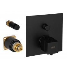 Смеситель термостатический для душа Remer Q-Elegance QT09KBNO, черный матовый