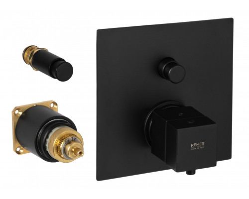 Смеситель термостатический для душа Remer Q-Elegance QT09KBNO, черный матовый