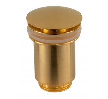 Донный клапан без перелива 1”1/4 Remer 904CC114BG, золото брашированное