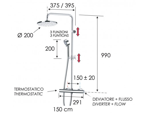Душевая система термостатическая Remer EQ37330FG