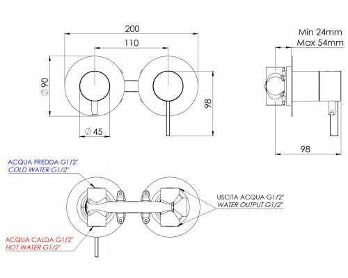 Смеситель для душа Remer Metrica MC92ZP
