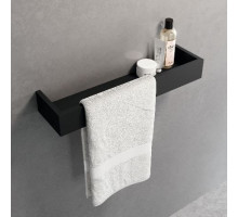 Полка с полотенцедержателем 45 см Novellini Frame R90AKFMPS45-H, цвет Matt Black