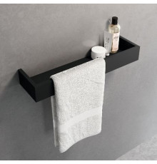 Полка с полотенцедержателем 45 см Novellini Frame R90AKFMPS45-H, цвет Matt Black