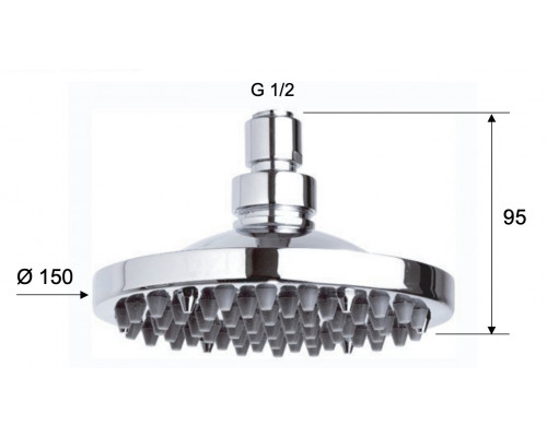 Верхний душ с шарнирным соединением 15 см Remer 359R15X
