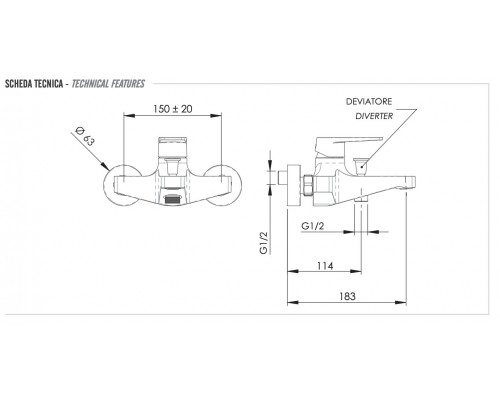 Смеситель для ванный Remer Dream D05