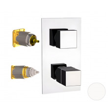 Смеситель термостатический для душа Remer Q-Elegance QT92KBBO, белый матовый