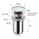 Донный клапан с переливом 1”1/4 Remer 905CC114NO, черный матовый