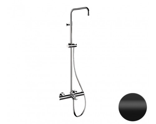 Душевая система термостатическая с изливом Remer Elegance EQ34ASSDNO, черный матовый