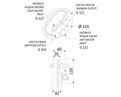 Смеситель для душа Mariani Surf B00173SF