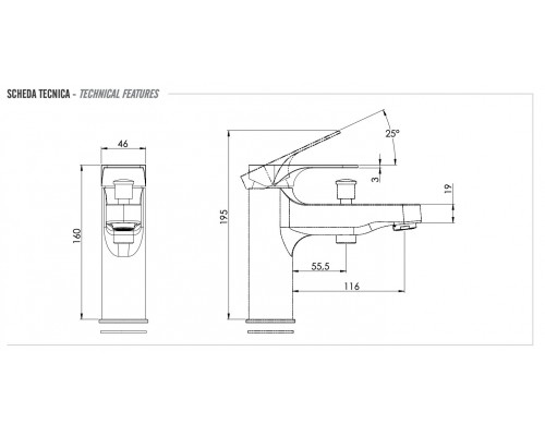 Смеситель для ванны Remer Class Line L04