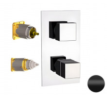 Смеситель термостатический для душа Remer Q-Elegance QT93KBNO, черный матовый
