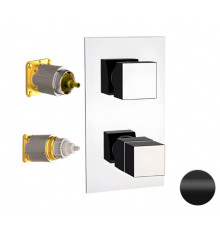 Смеситель термостатический для душа Remer Q-Elegance QT93KBNO, черный матовый