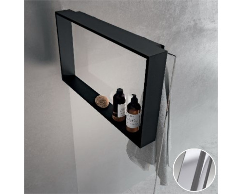 Полка с крючком 60x40 см Novellini Frame R90AKFPO4070-B, цвет Silver