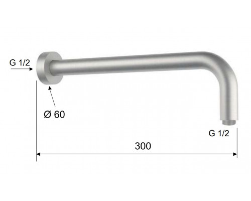 Кронштейн для верхнего душа 30 см Remer INOX SS343L30, нержавеющая сталь