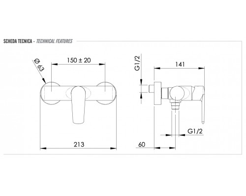 Смеситель для душа Remer Vanity V33