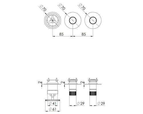 Смеситель для душа Remer Chrono CH98D2PWBCFP, черный брашированный хром