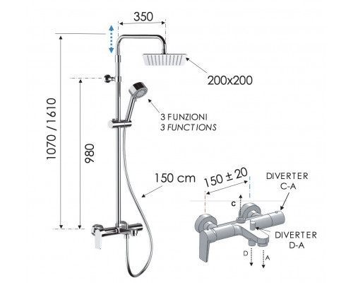 Душевая система Remer Dream D34AUFD20 с изливом