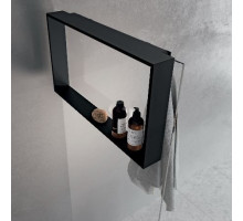 Полка с крючком 60x40 см Novellini Frame R90AKFPO4070-H, цвет Black Matt