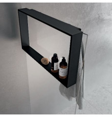 Полка с крючком 60x40 см Novellini Frame R90AKFPO4070-H, цвет Black Matt