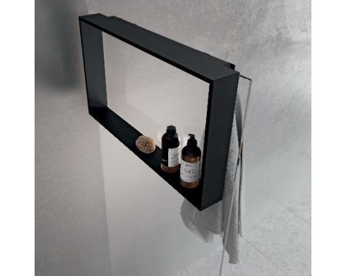 Полка с крючком 60x40 см Novellini Frame R90AKFPO4070-H, цвет Black Matt
