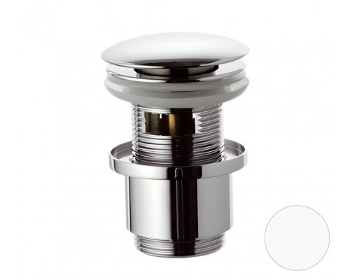 Донный клапан с переливом 1”1/4 Remer 905CC2114BO, белый матовый