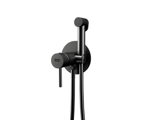 Гигиенический душ со смесителем Remer X Style X65WCFP, чёрный брашированный хром