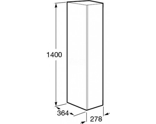 Шкаф - колонна Roca UP L белый глянец ZRU9303013