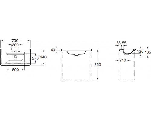 Раковина Roca The Gap Unik 70x44 327471000