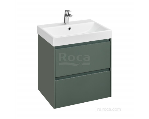 Тумба под раковину Roca Ona 600 зеленый матовый 2 ящика A857613513