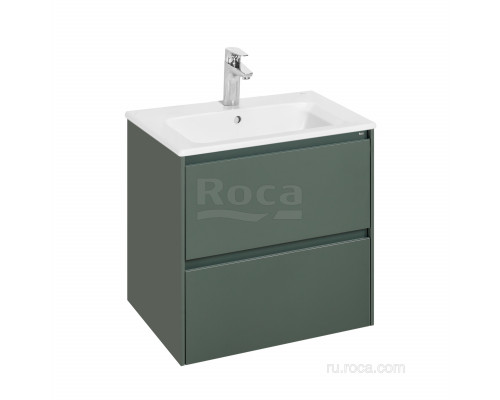 Тумба под раковину Roca Ona 600 зеленый матовый 2 ящика A857613513