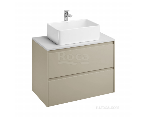 Тумба под раковину Roca Ona 800 бежево-серый матовый 2 ящика A857630510
