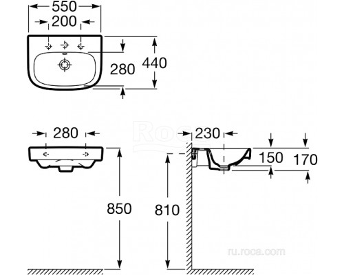 Раковина Roca Debba 55x44 32799500Y