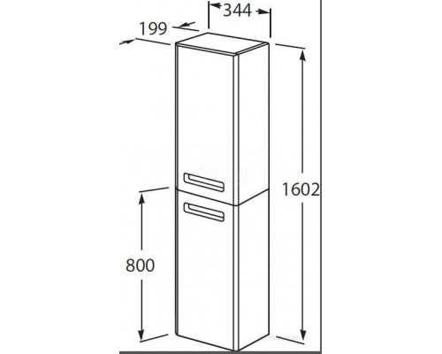 Шкаф - колонна Roca The Gap R цвет белый глянец ZRU9302883